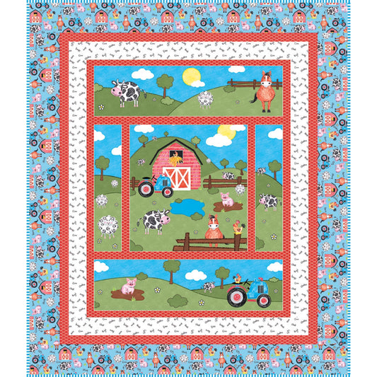 Colouring on the Farm Quilt Kit