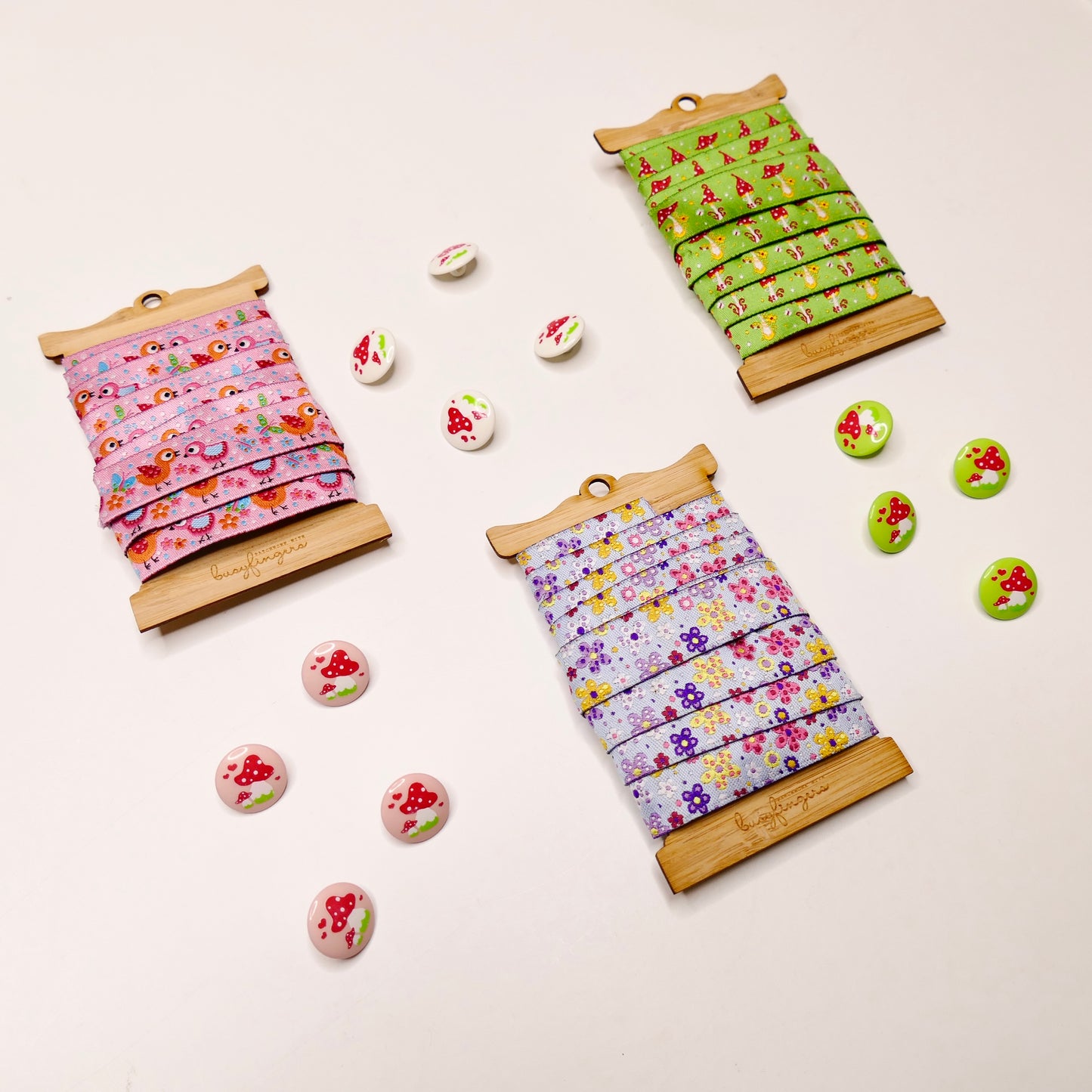 Whimsical Trio Ribbon & Button Pack