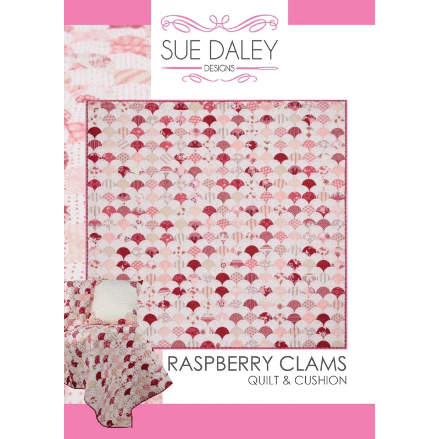 Raspberry Clams Quilt & Cushion Pattern