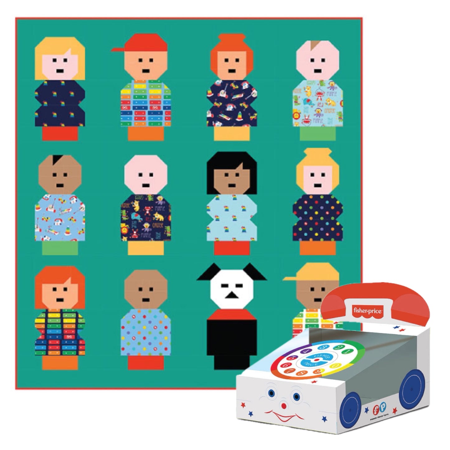 Fisher Price Vintage Little People Quilt Kit