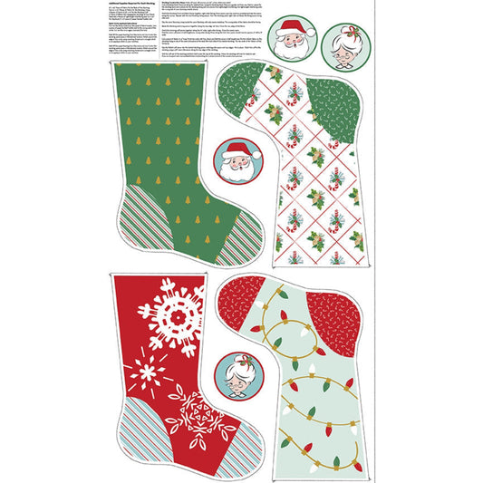 Santa Claus Lane Stocking Sparkle Panel Two