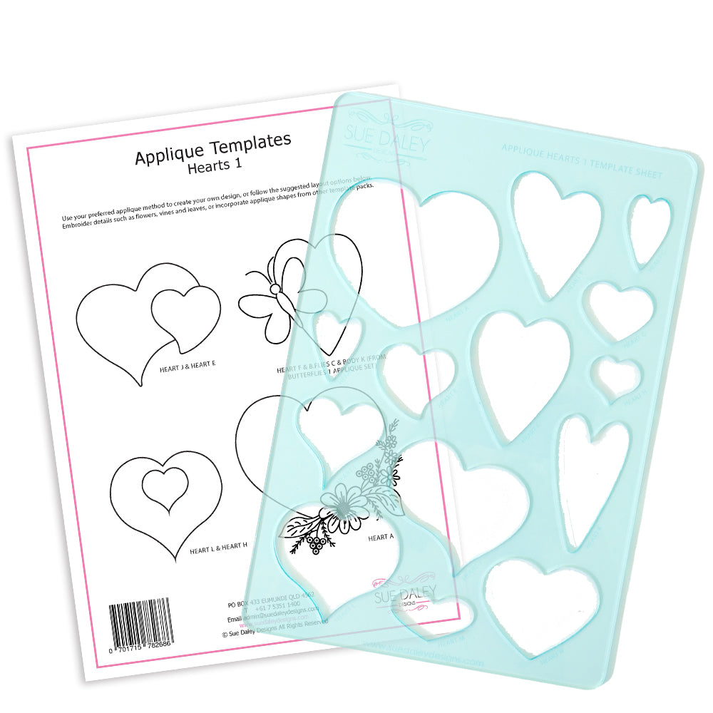 Applique Hearts Template Sheet