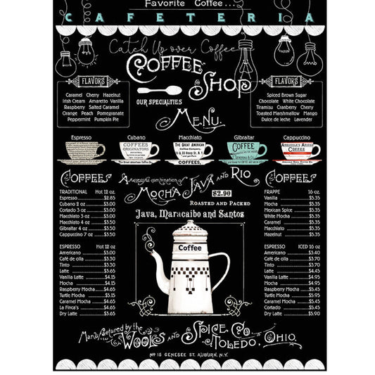 Coffee Chalk Quilt Panel