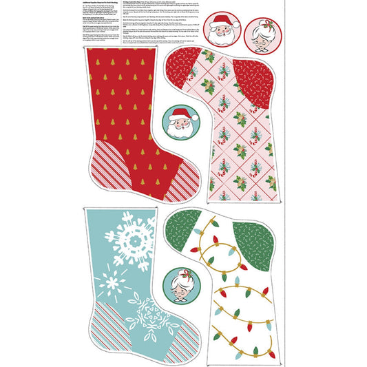 Santa Claus Lane Stocking Sparkle Panel One