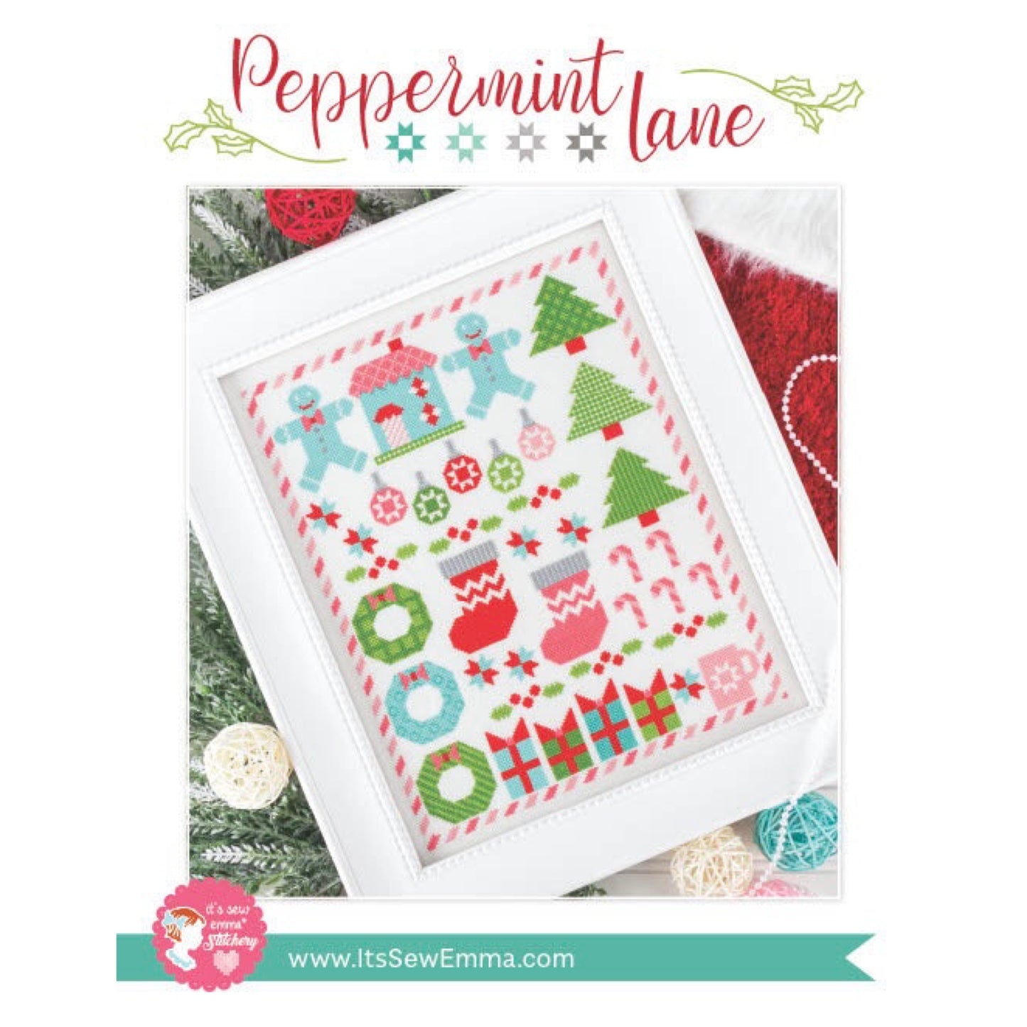 Peppermint Lane Cross Stitch Pattern