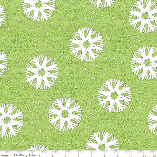 Nicholas Snowflake Dots Green