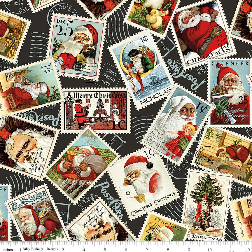 Nicholas Santa Stamps Black