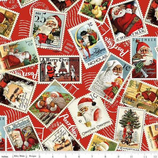 Nicholas Santa Stamps Red