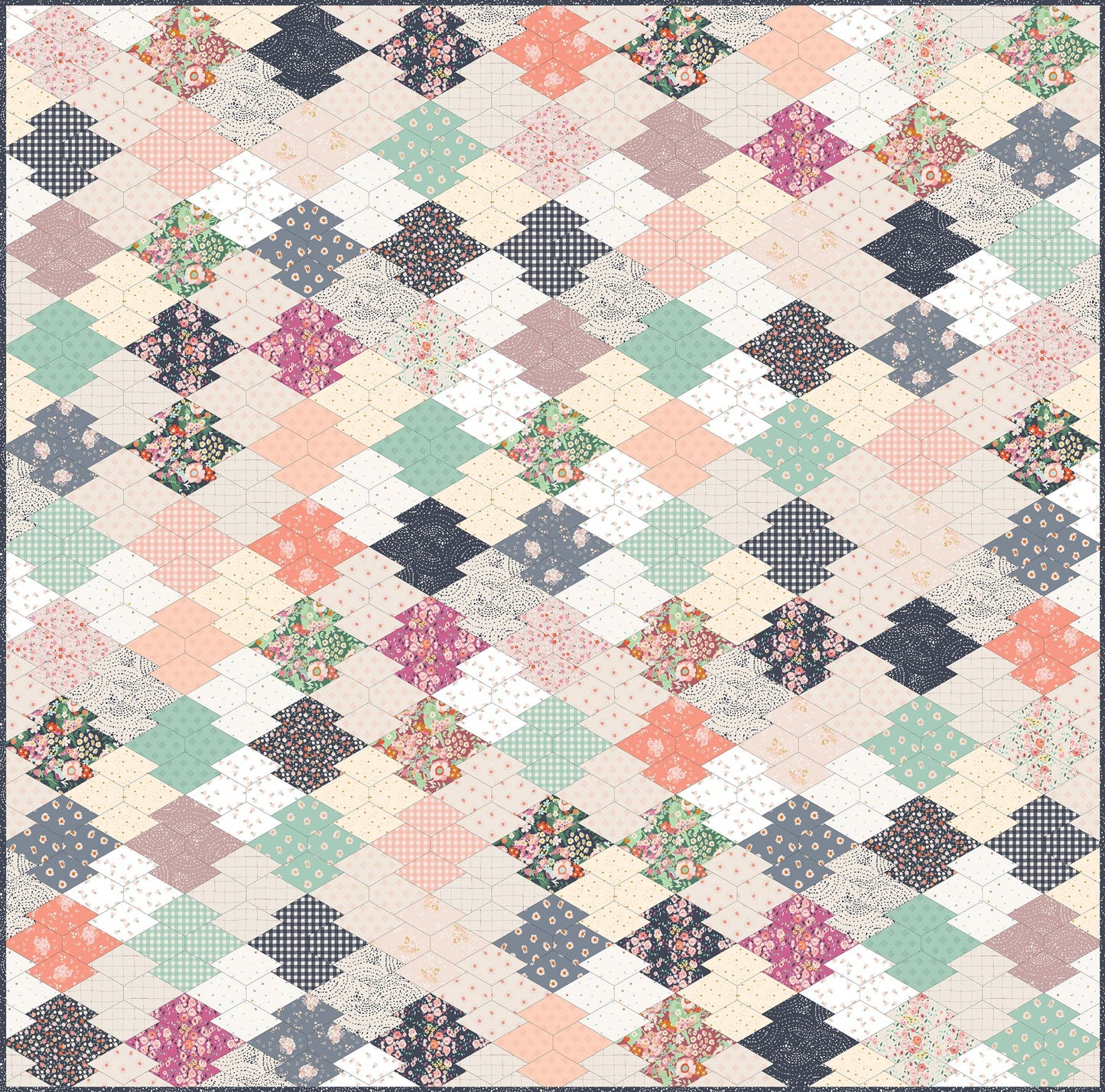 Floral Lanterns Quilt Pattern