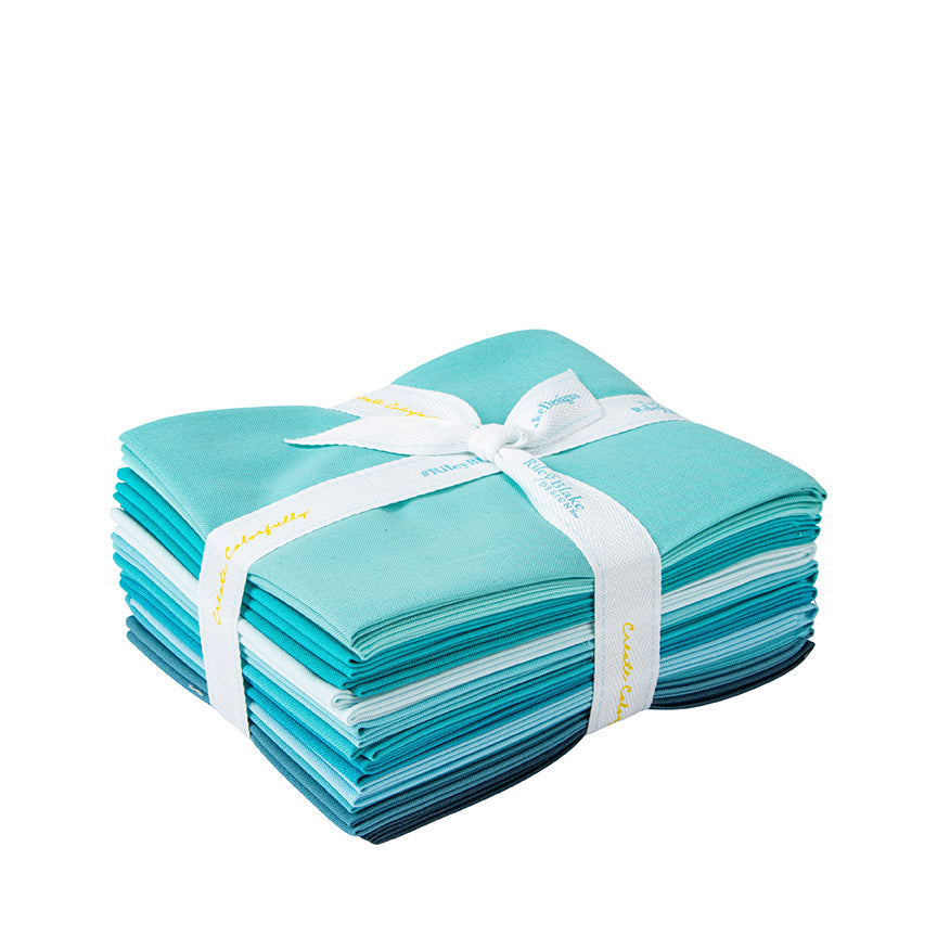 Confetti Solids Aqua FQ Bundle