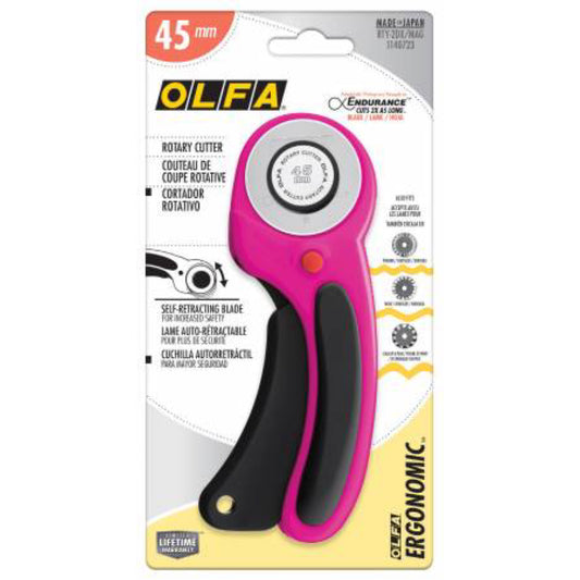 Ergonomic Rotary Cutter 45mm Magenta