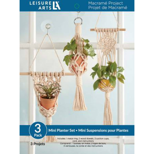 Macrame Mini Planter Set Leisure Arts Kit