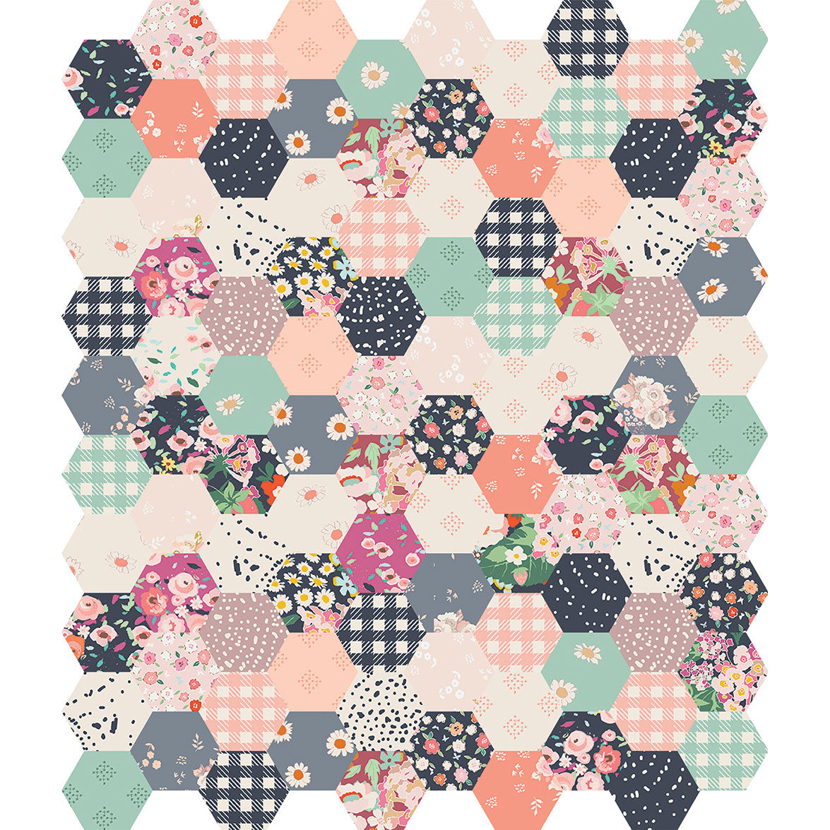 Ready-to-Sew 1" Fabric Hexagons - In the Afterglow