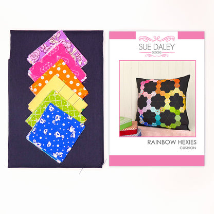 Rainbow Hexies Cushion Fabric Kit