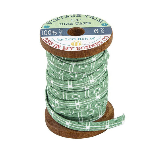 Lori Holt Double Fold Schrägband Stitch Green Hexie