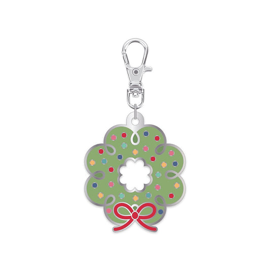 Home Town Holiday Enamel Happy Charm Wreath