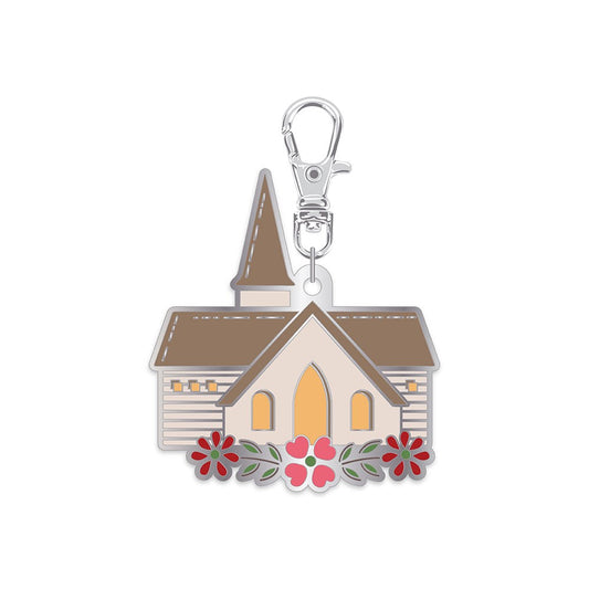 Home Town Holiday Enamel Happy Charm Chapel