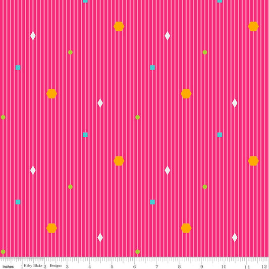 Colour Wall Stripe Hot Pink