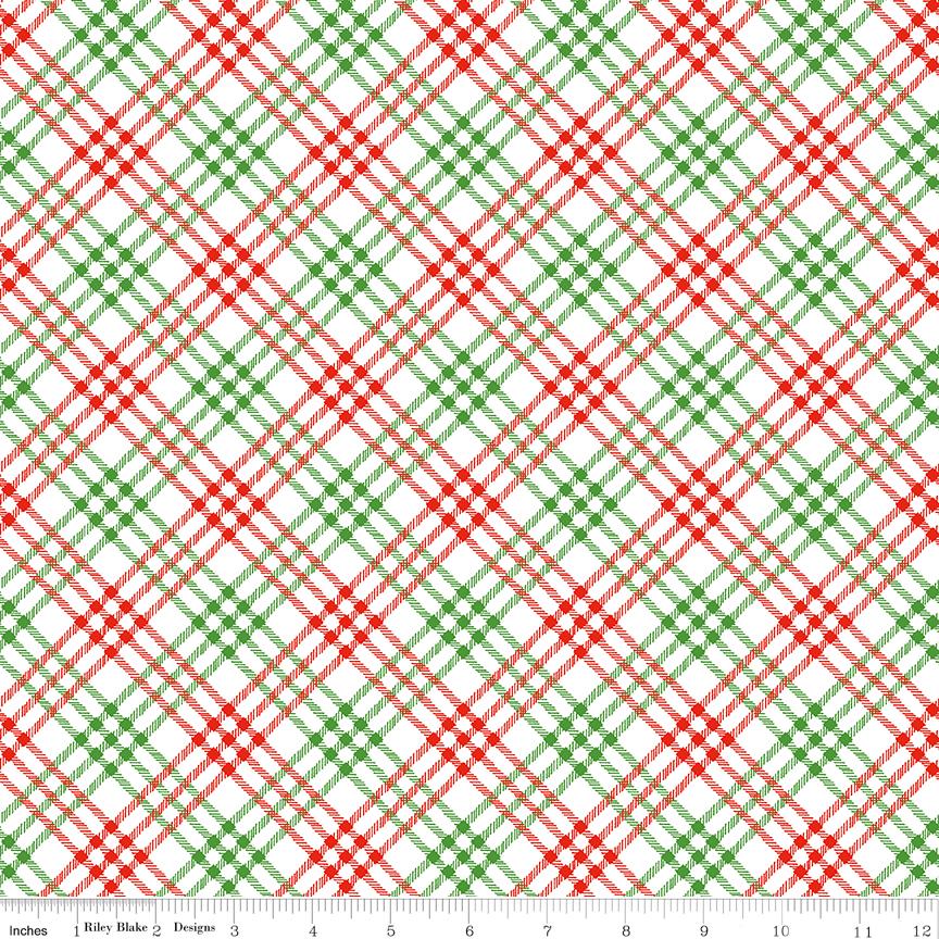 Christmas Joys Plaid White