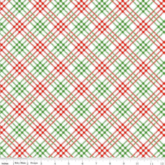 Christmas Joys Plaid White