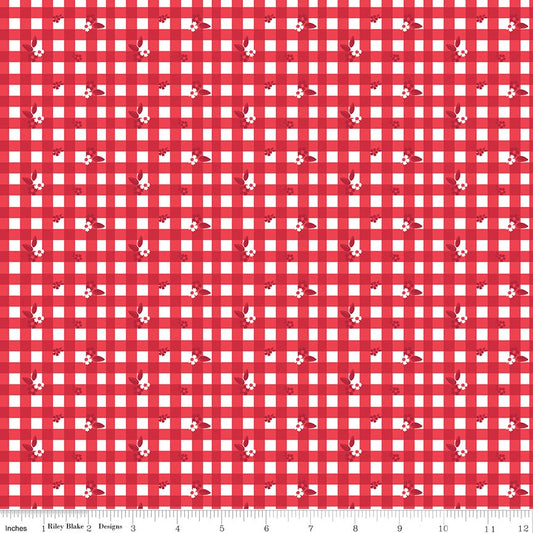 Cheerfully Red Ditsy Gingham White