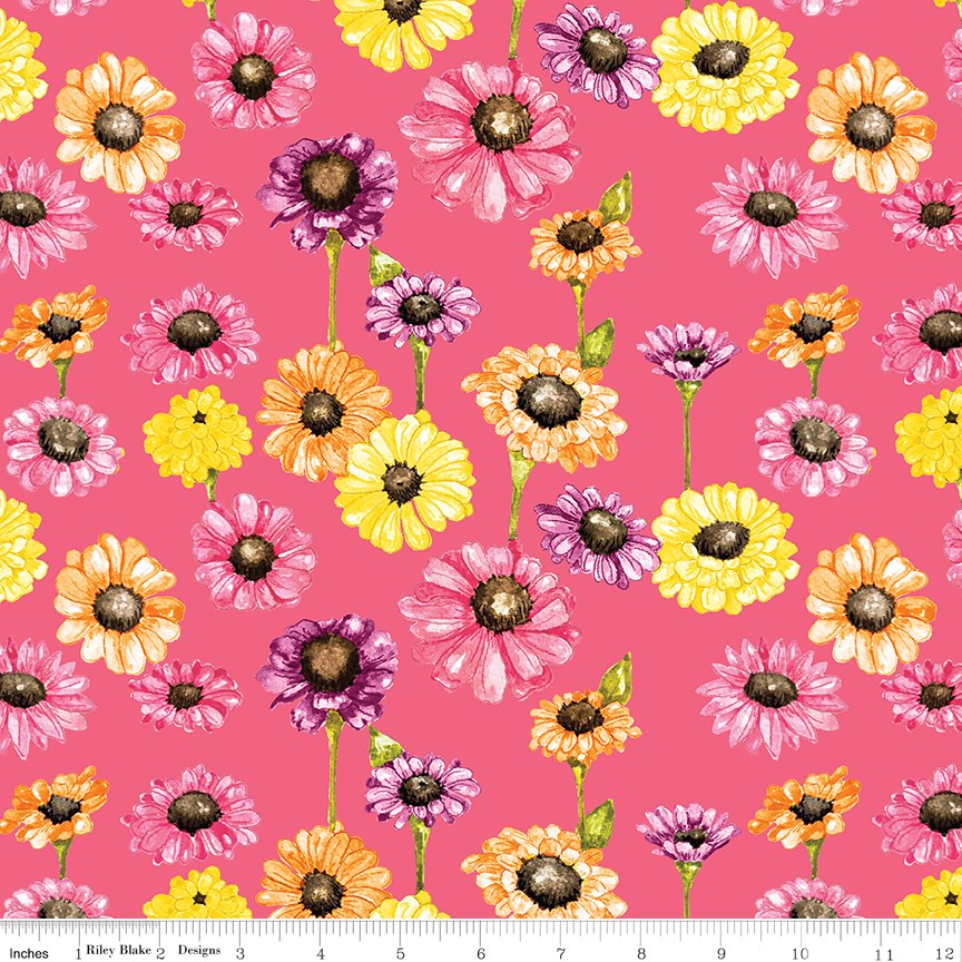 Adel in Summer Pink Plaid Fabric by Sandy Gervais - Riley Blake Fabrics