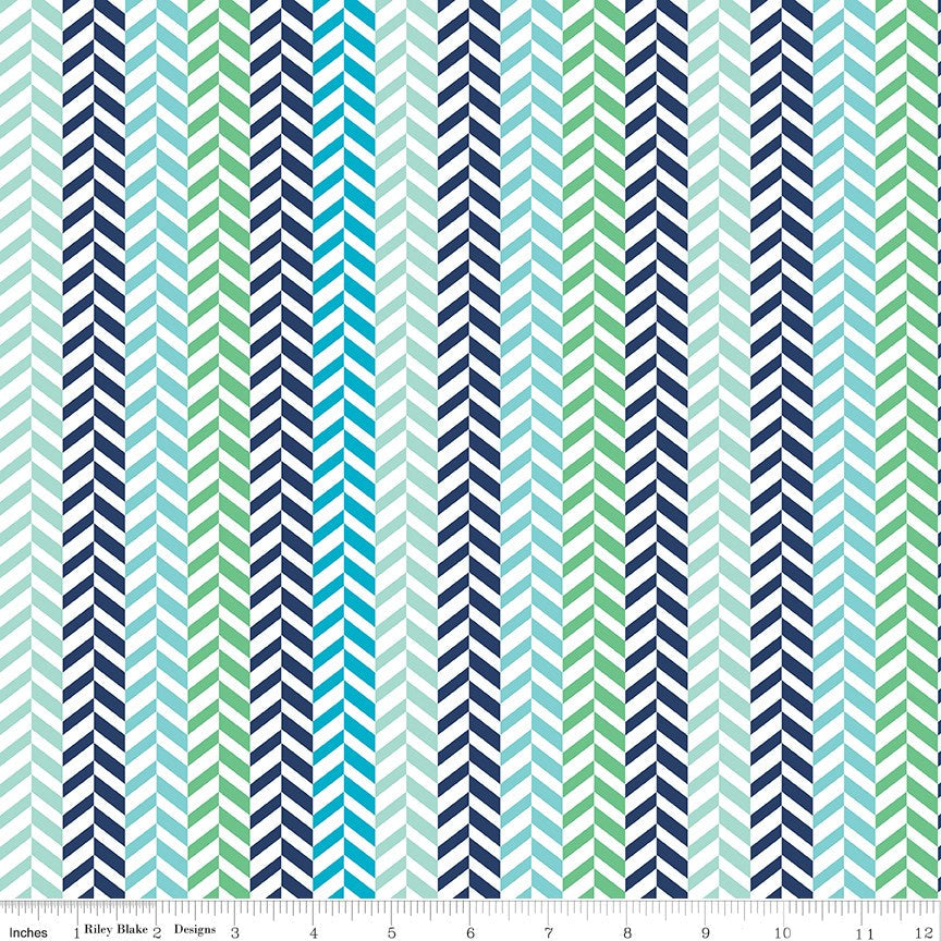 Effervescence Herringbone Blue/Multi