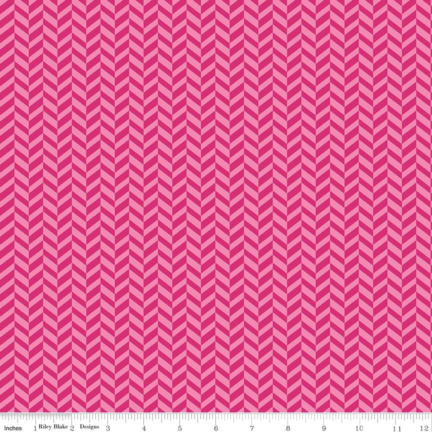 Effervescence Herringbone Hot Pink