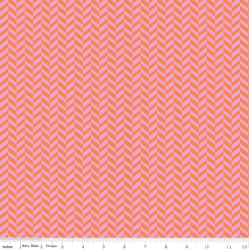 Effervescence Herringbone Pink/Orange