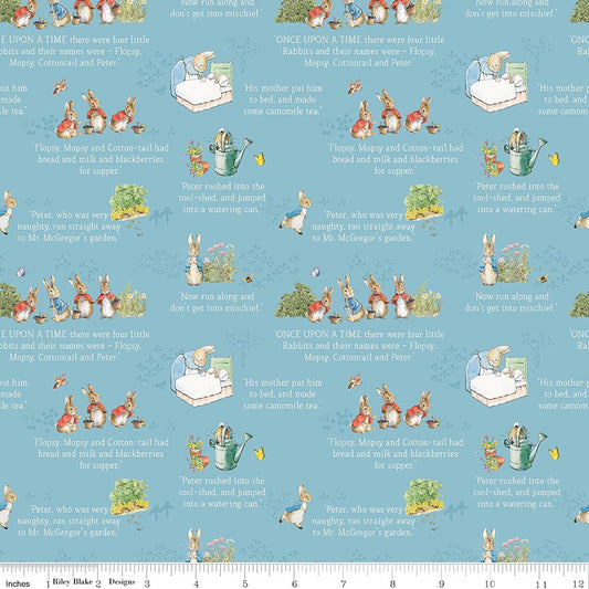 The Tale of Peter Rabbit Text Blue