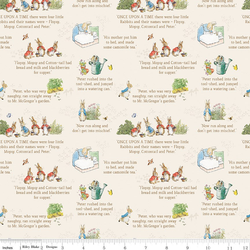 The Tale of Peter Rabbit Text Cream