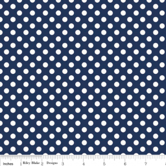 White on Navy Small Dot