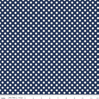 Navy on Cream Small Dot