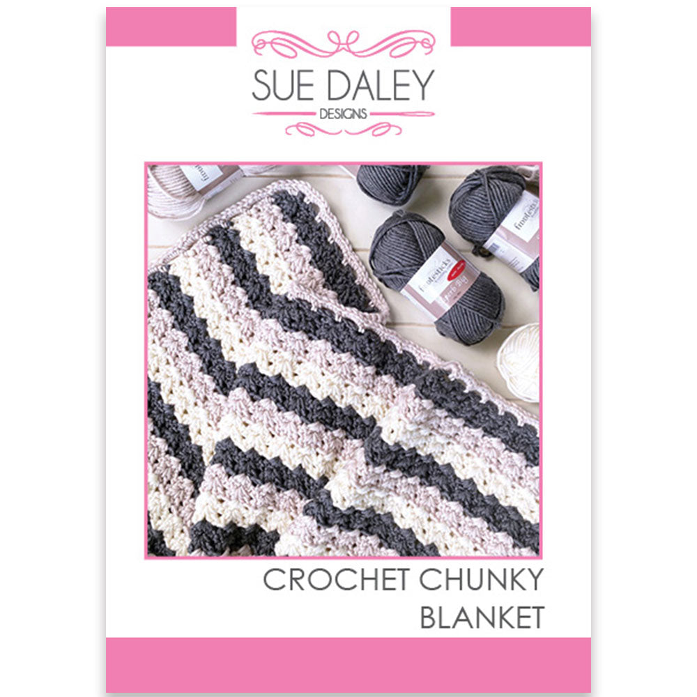 Chunky Crochet Blanket Printed Pattern