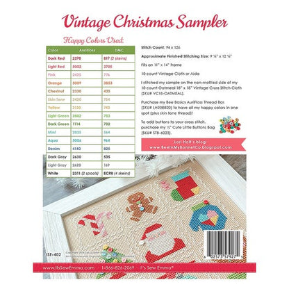 Vintage Christmas Sampler Cross Stitch Pattern