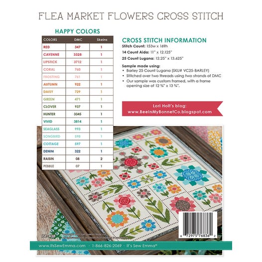 Flea Market Flowers Cross Stitch Pattern