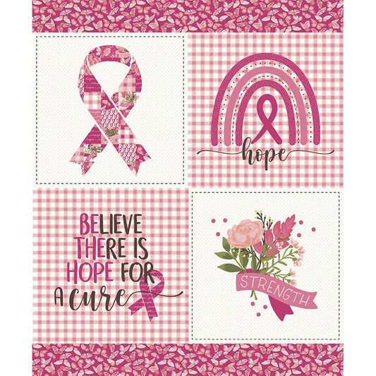 Hope in Bloom Panel Pink