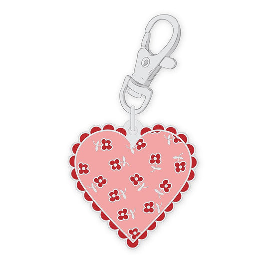 Bee Dots Enamel Happy Charm Heart