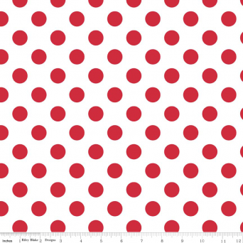 Red on White Medium Dot 108" Wideback