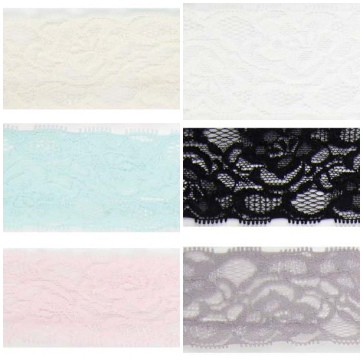 2" Elastic Lace - various colours