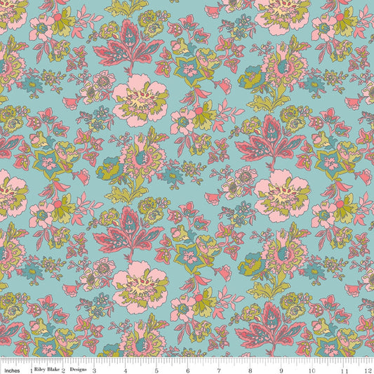 Floral Hues Aqua Floral Main