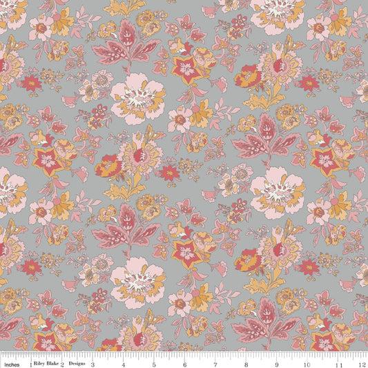 Floral Hues Grey Floral Main