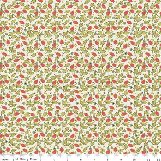 Floral Hues Cream Floral leaves