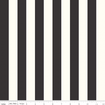 1" Le Creme Stripe Schwarz