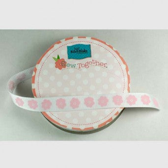 5/8" Flower Grosgrain Ribbon - Various Colours