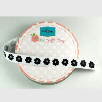 5/8" Flower Grosgrain Ribbon - Various Colours