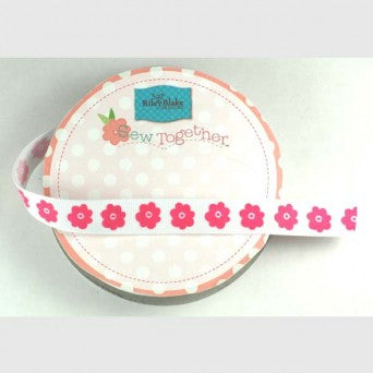 5/8" Flower Grosgrain Ribbon - Various Colours