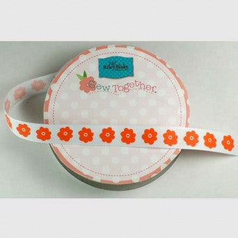 5/8" Flower Grosgrain Ribbon - Various Colours