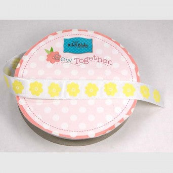 5/8" Flower Grosgrain Ribbon - Various Colours