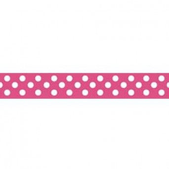 3/8" White Dots Grosgrain Ribbon - Various Colours